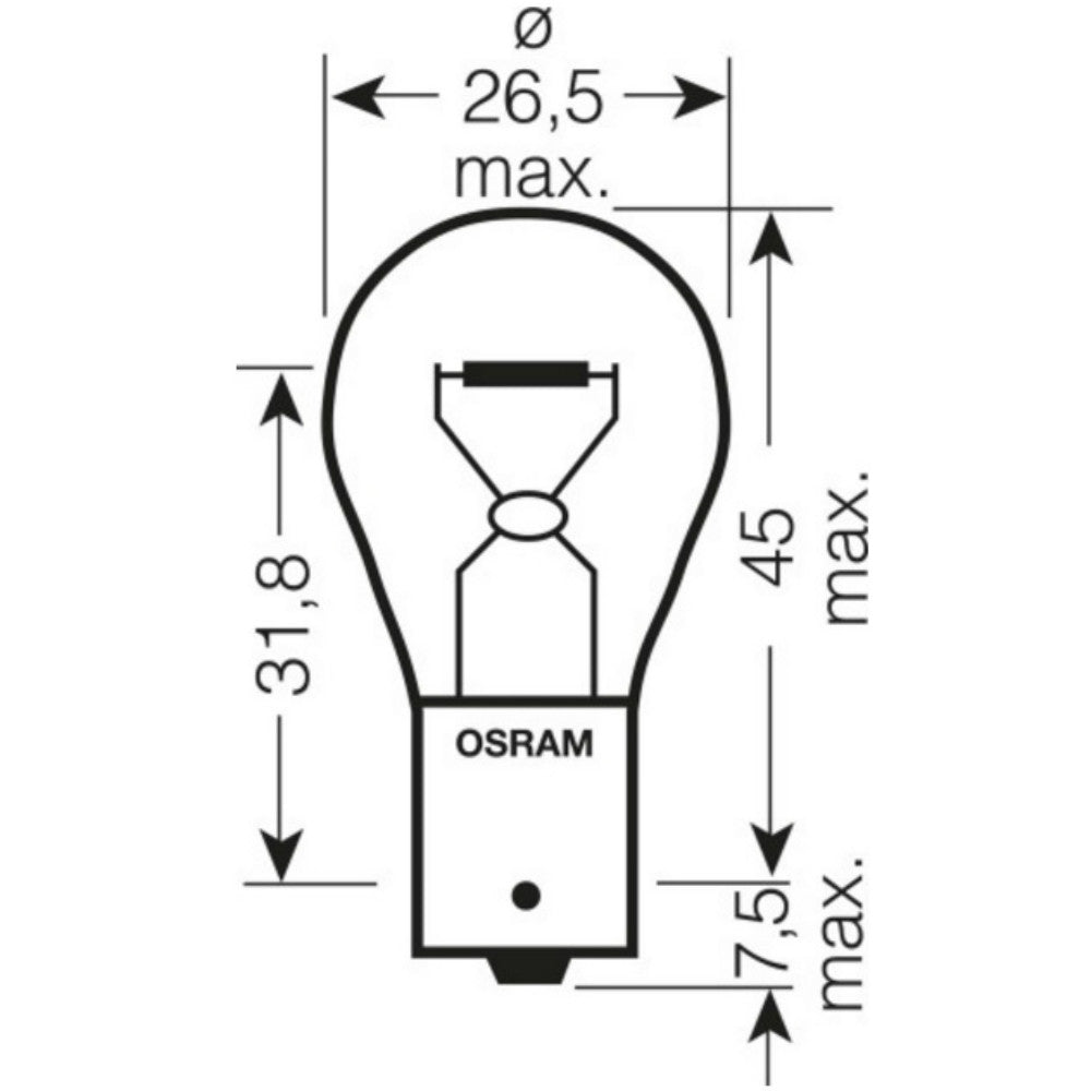 Osram 382 Ultra Life P21W Brake Bulbs (Twin Pack)
